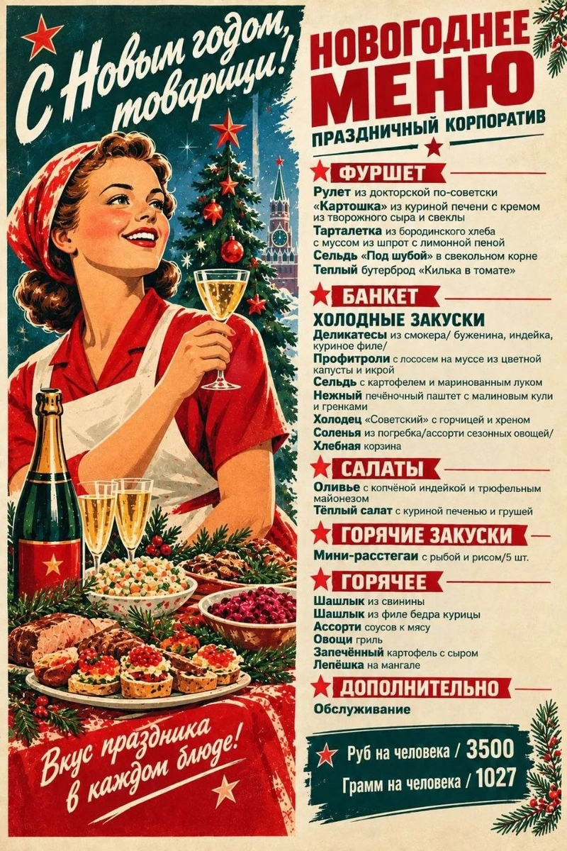 Меню 3 500 ₽/чел